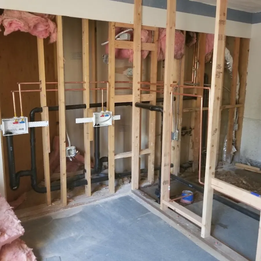 Copper pipe rough-in and plumbing installation in Huntingburg